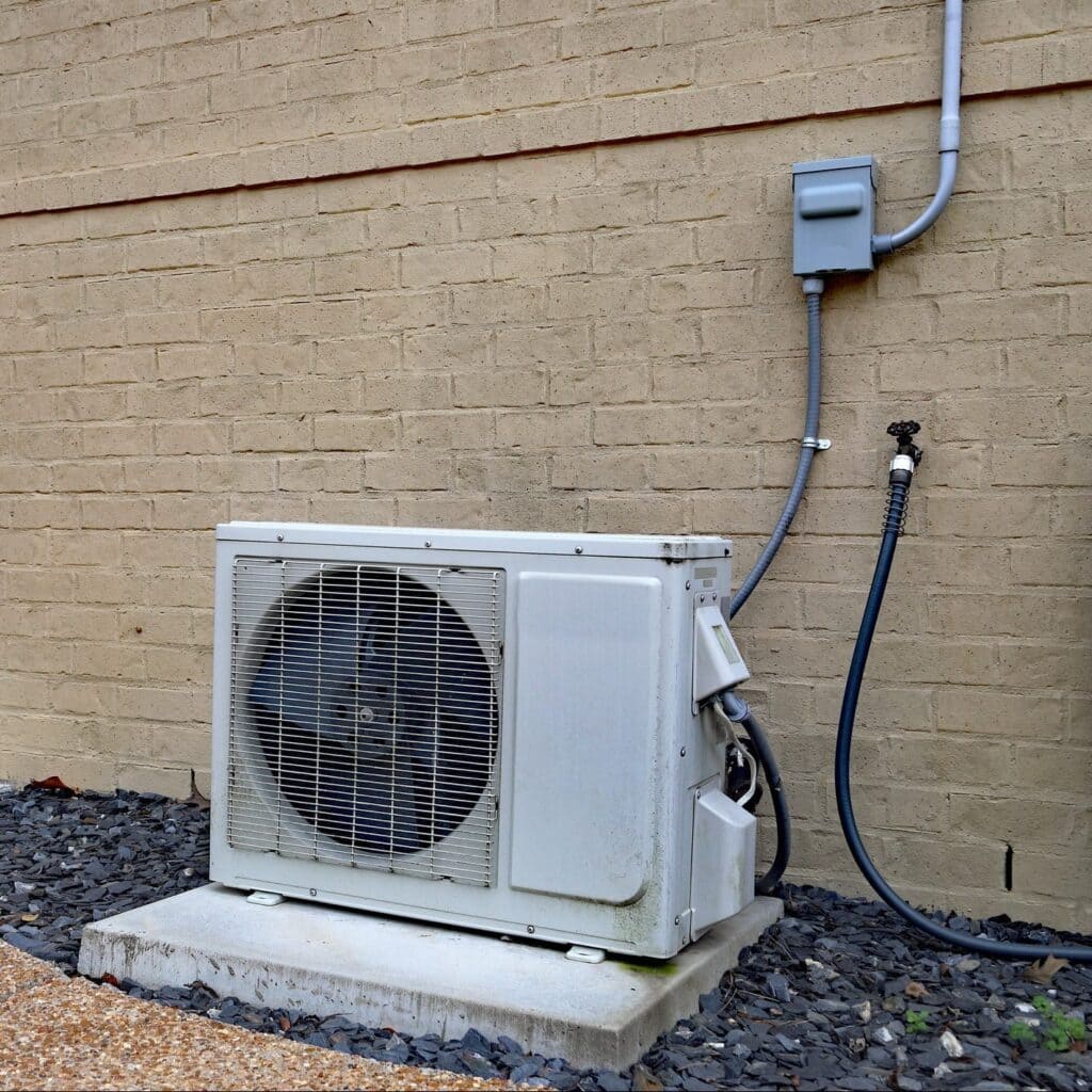 A view of an AC outer with power switch