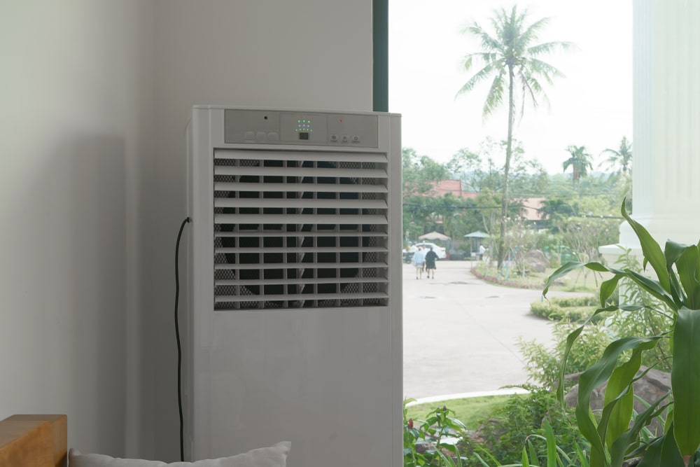 A view of a an aircon inside a room