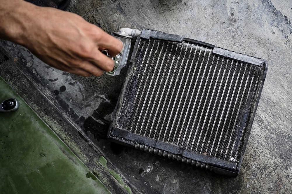 A close view of an ac coil