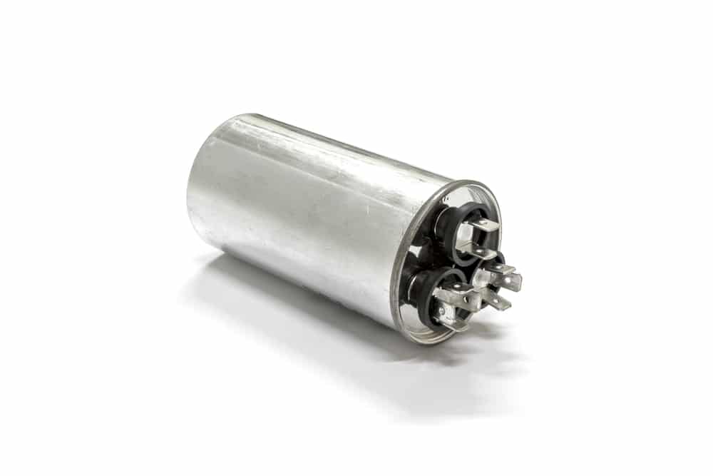 Air conditioner capacitor, isolated on a white background