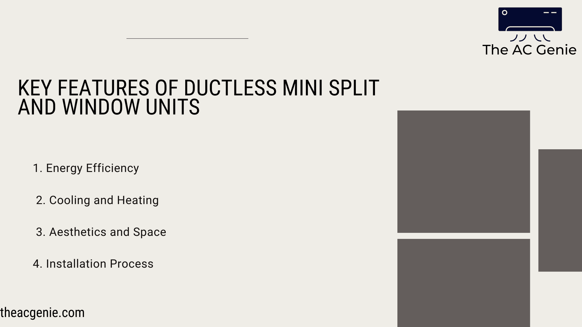 key features of ductless and window mini